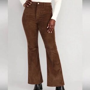 Old Navy Higher Rise Flare Brown/Rust Corduroy Flare Pants - Size 10
